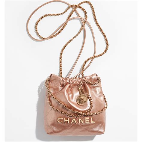 chanel mini pink ss18|Chanel 22 mini handbag, Metallic lambskin & lacquered metal , .